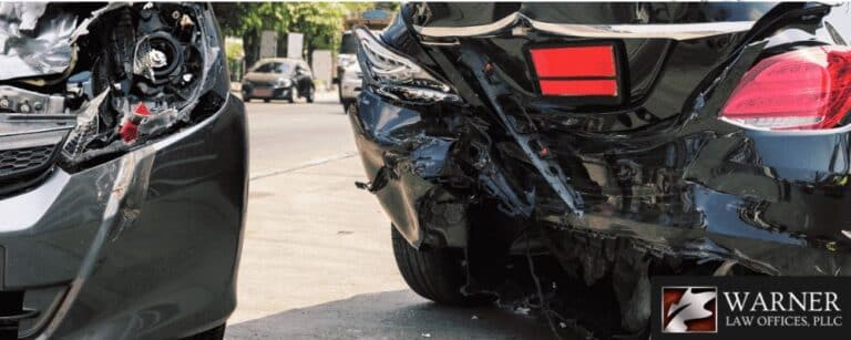 Two cars involved in an accident on the highway