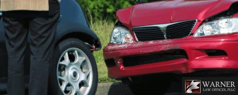 Two cars involved in a rear-end collision