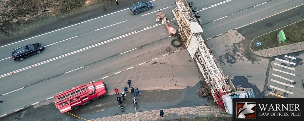 A truck accident on the highway