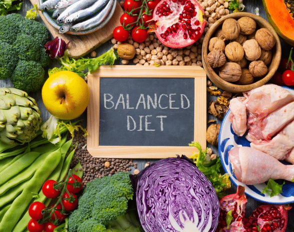 balanced diet sign